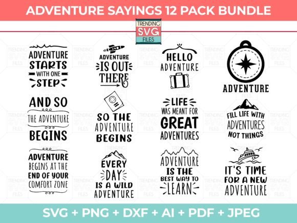 Adventure Quotes Svg Bundle Graphics for Crafts