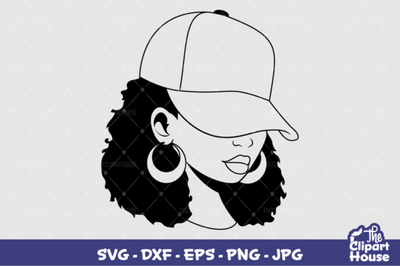 African American Hat Woman Silhouette Graphics for Crafts