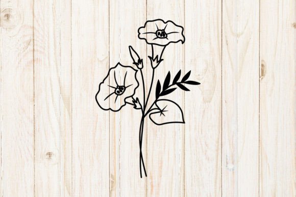 Birth Flower Morning Glory Graphics for Crafts