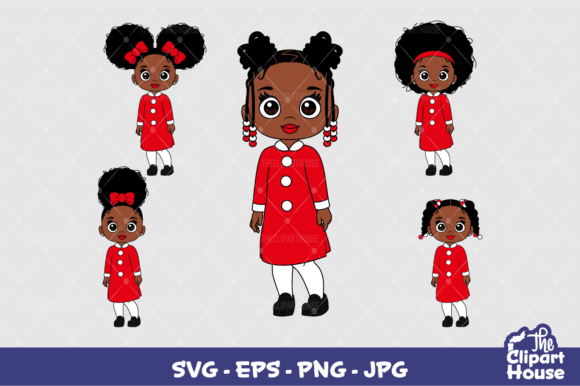 Black Girl Christmas Graphics for Crafts