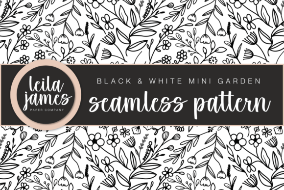 Black White Mini Garden Graphics for Crafters
