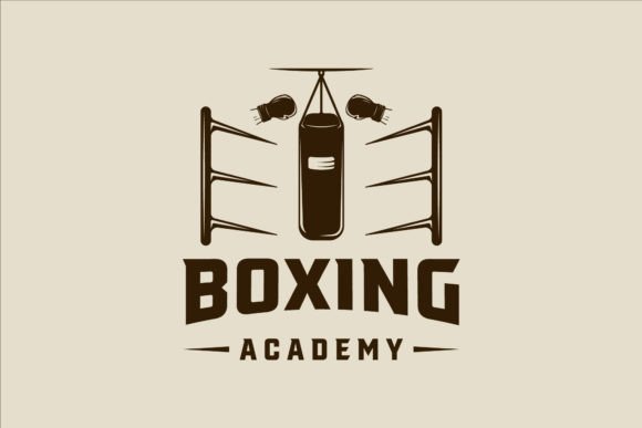 Boxing Ring and Punch Bag Logo Vector Graphics