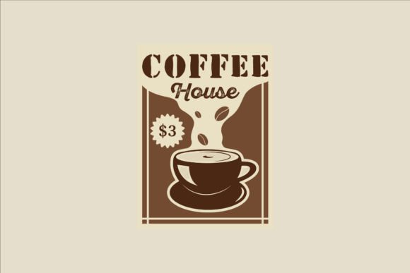 Coffee Shop Vector Poster Vintage Graphics