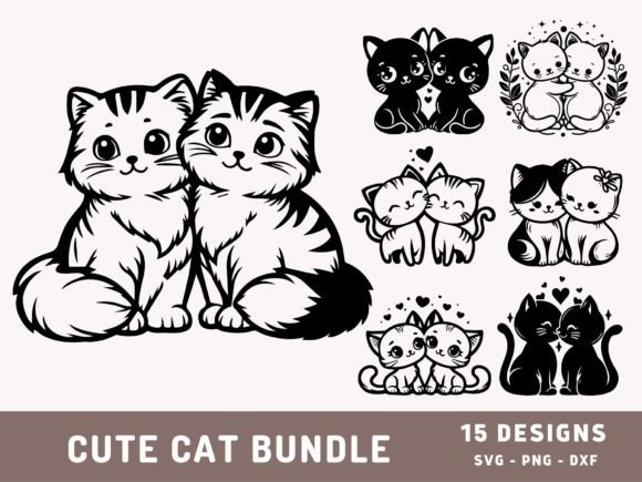 Cute Cats Svg Bundle for Graphics and Illustrations