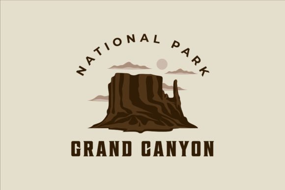 Grand Canyon Logo Vintage Vector Design