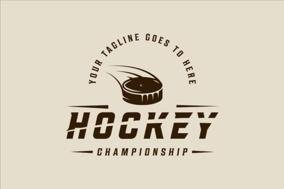 Ice Hockey Puck Logo Vintage Vector Graphics