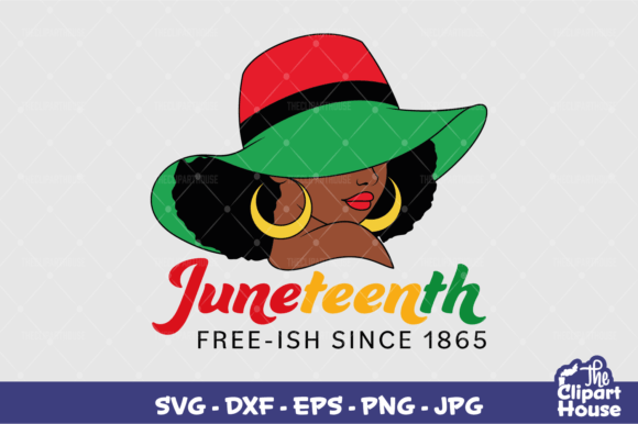 Juneteenth Sun Hat Woman Text Graphics for Crafts