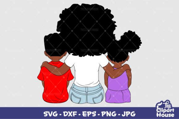 Mother and Kids Graphics for Crafts
