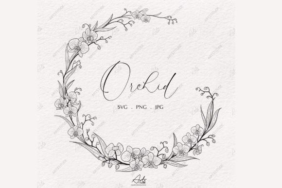 Orchid Wreath Graphics for Crafts