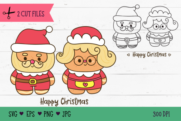 Santa Gingerbread SVG Graphics for Crafts