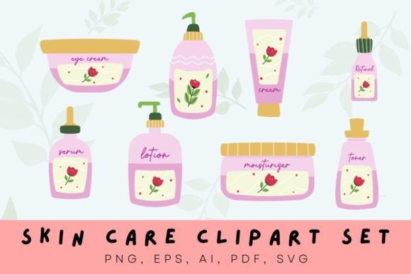 Skin Care Clipart Set Graphics for Digital Sellers