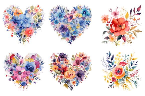 Watercolor Florals for Graphics and Crafts