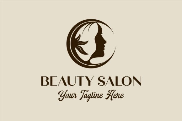 Women and Leaf Logo Vintage Vector Graphics